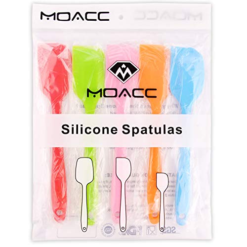 Silicone Spatulas, Small Rubber Spatula With Solid Stainless Steel Core One Piece Design Heat Resistant Non-Stick Flexible Scrapers for Mixing Cooking Baking（5 piece） - size: 8.5 inch