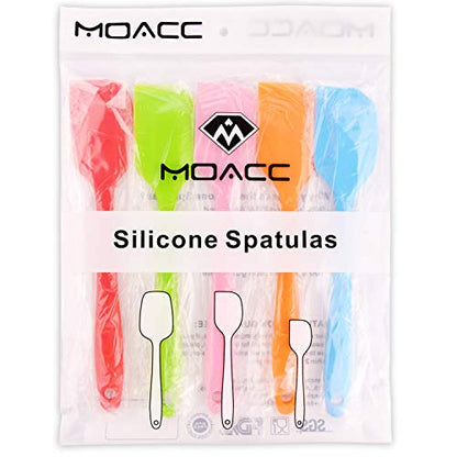 Silicone Spatulas, Small Rubber Spatula With Solid Stainless Steel Core One Piece Design Heat Resistant Non-Stick Flexible Scrapers for Mixing Cooking Baking（5 piece） - size: 8.5 inch