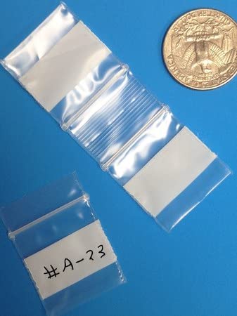 1"x1" Mini Zip Bags, 200 Pack, Clear Plastic Reclosable Tiny Zipper Baggies with White Block for Writing, 2.5 Mil, for Packaging & Storing Jewelry, Pills, Beads & Seeds - GPI - size: 1" x 1"