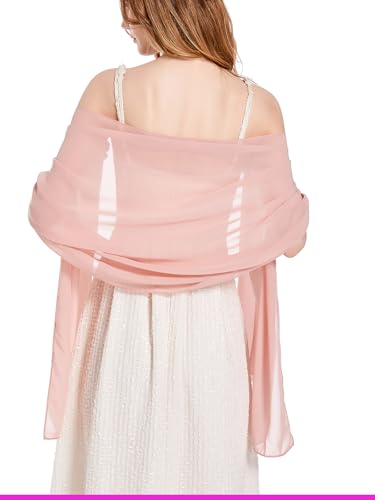 Shawls and Wraps Soft Chiffon Scarve Scarf For Evening Party Dresses Wedding Stole - color: Blush