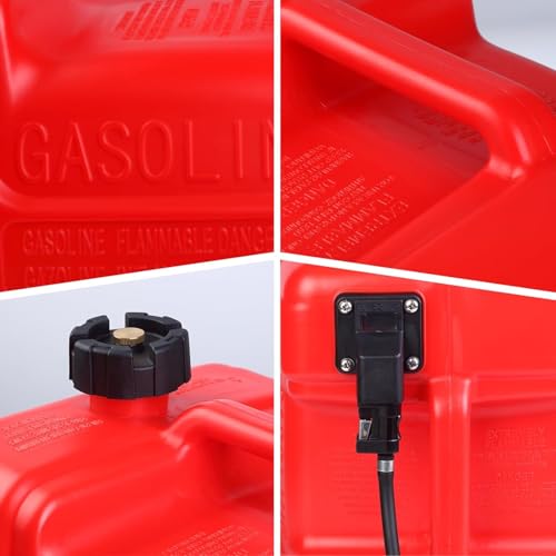 Marine Tank 3 gal Outboard Marine Boat Transfer Tank with 9.8ft Hose, Gauge, I-Shaped Handle, Easy to Carry for Outboard Engine Boats,Fishing Boat, Deck Boat,Yacht - size: 3 Gallon.