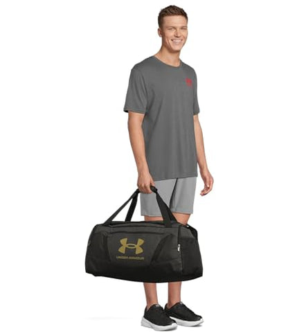 Under Armour Undeniable 5.0 Duffle - color: Black Medium Heather (002)/Metallic Gold, size: Small (40L)