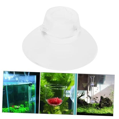 Toddmomy 50pcs Fish Tank Cup Feeders Holders for Easy Aquarium Installation Transparent Design for Elegant Aesthetic Fixation for Fish Feeding Accessories - size: 2.60X2.60X1.50CM