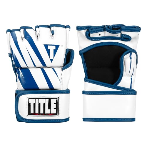 Title MMA Contender Training Gloves - color: Blue/White, size: Standard