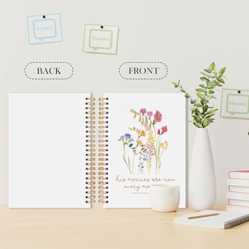 Christian Flower Spiral Notebook, His Mercies Are New Every Morning Bible Verse Journal, Christian Gifts for Women, Religious Prayer Notebook Journal, 5.5x8.3 - color: Floral Christian 12