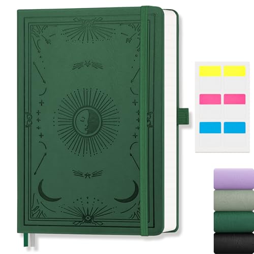 Lined Journal for Women Men, 192 Pages A5 Notebook Journal, Hardcover Notebook with 100Gsm Thick Pages, Leather Note Book for Writing, Travel, Business, Office, Prayer 5.7 x 8.3, Dark Green - color: Dark Green, style: Lined
