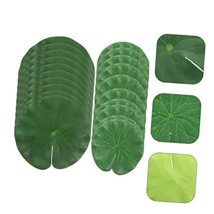 Mobestech 4sets 20pcs Floating Leaves Decoration Simulated Water Lily Pads for Ornaments Lightweight Faux Leaves for Home Outdoor Fountain Displays 20pcs*4