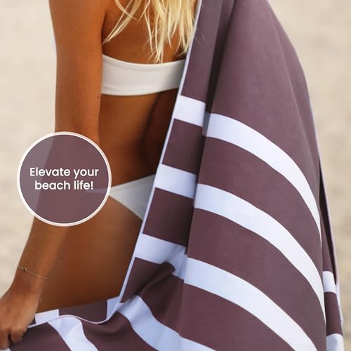 SummerSand Microfiber Beach Towel - Quick Dry, Sand Free - Compact and Lightweight for Travel - Recycled Materials - Travel Bag Included - Large Microfiber Towel (63x31.5in – Grape Purple) - color: Grape Purple