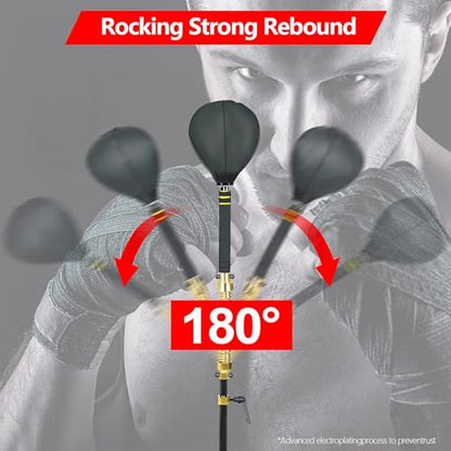 INNOLIFE Boxing Fast Respond Speed Bar Heavy Duty Punching Equipment Adjustable Height from 57"~74.8" Boxing Skills Training Free Standing