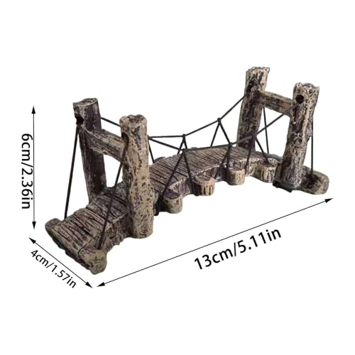 Aquarium Bridge - Arch Drawbridge Decoration, Fish Tank Suspension Ornament | Resin Garden Rope Bridge Ornament, Landscaping Decor for Aquariums Display Habitat Enhancement Accessories