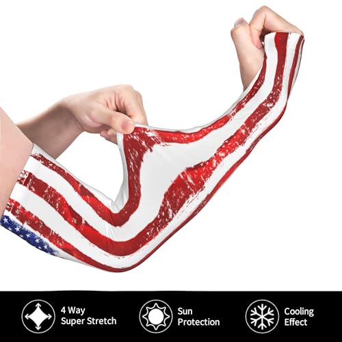 Arm Sleeves Outdoor Garden Sports Cooling Sun Sleeve for Women Men Farm - color: American Flag