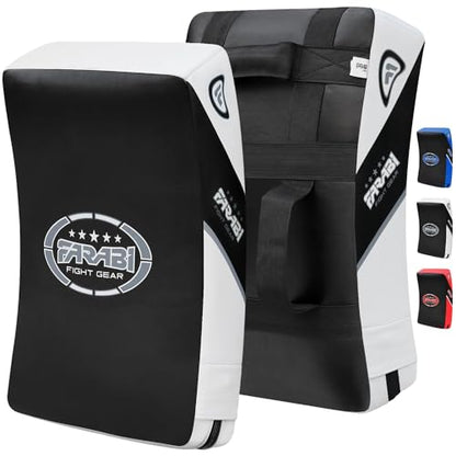 Farabi Sports Kick Shield 20.5 inches Large Curved Muay Thai Kicking Shield Strike Pad MMA Punching Foot Target Boxing Training Kick Pad Martial Arts Karate Taekwondo Kick Pad X 1 Unit - color: White Black