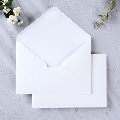 PONATIA 50 PCS/Pack A7 Envelopes, 5.25 x 7.25'' White Envelope - color: White