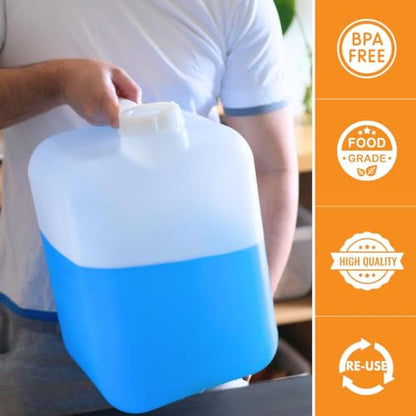 FastRack 5 Gallon Hedpak Water Jug with Screw Cap | 108-Pack (1 Pallet), BPA-Free Food-Grade HDPE, Leak-Proof White Container, – For Brewing, Fermentation, Water Storage & Commercial Use - size: 108 Pack - 5G