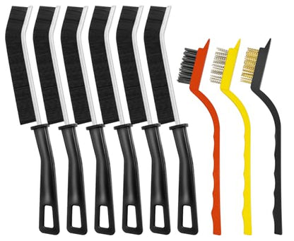 9PCS Crevice Cleaning Brush, Hard Bristle Scrub Brushes Tools | Grout Cleaner Brush for Deep Cleaning Gap, Multifunctional Grout Brush for Home, Bathroom, Kitchen, Window and Corners