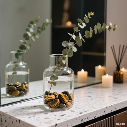 0.96LB Natural Pebbles Aquarium Gravel Vase Filler Succulent Rocks Fish Tank Decorative Crushed Stones Quartz Bulk Polished Irregular Shaped - Tiger's-Eye - color: Tiger's-eye