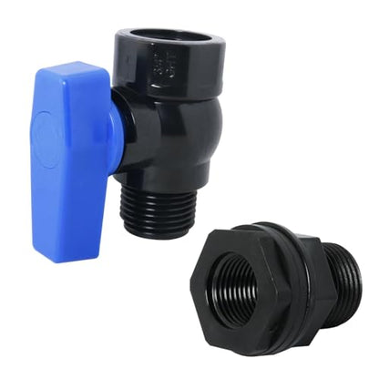 1Set Bucket Diverter Kit Garden Water Switch Shut Off Valve Plastic Hose Connector Threaded Connector 2.64 x 3.11 inches for Water Tanks Sinks Aquariums