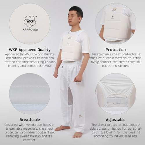 Wesing Professional Karate WKF Approved Men Chest Protector - size: Large