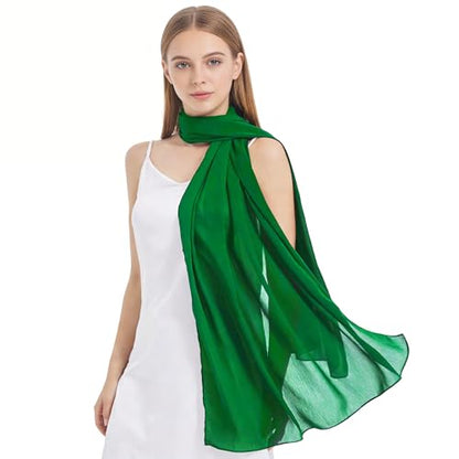 Chiffon Shawls and Wraps - Lightweight Scarve for Women Evening Dresses Wedding Bridal Formal Party - color: Emerald Green