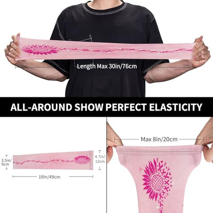 Arm Sleeves Outdoor Garden Sports Cooling Sun Sleeve for Women Men Farm - color: Breast Cancer