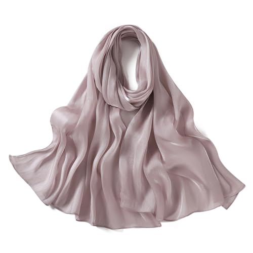 Premium Hijab Head Scarf for Women Lightweight Shimmer Hijab Head Wrap Scarves Crepe Satin Scarf Shawl Wrap - color: Dusty Purple