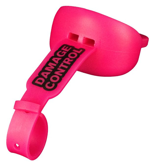DAMAGE CONTROL Pacifier Football Mouth Guard – Permanent Strap – Hot Pink | Youth Football Mouthpiece, No Boiling, Breathable Design, Protects Lips & Teeth, Works with Braces - color: Hot Pink