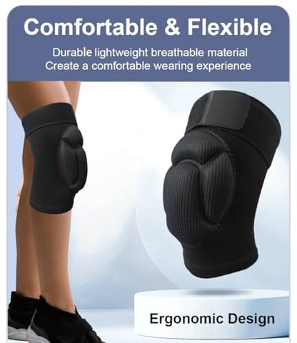 SUJAYU 2 Pack Turtle Volleyball Knee Pads for Women Men Wrestling Knee Pads Wrestling Gear, Crash Pad Snowboarding Gear Knee Protector Soft Knee Pad for Work (X-Large) - size: X-Large