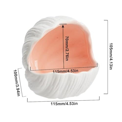 AnRui Cute Aquarium Decorations Ceramic Conch Shell-Shaped House Thematic Betta Fish Tank Accessory Decor Ornament Hideout Cave for Fish Playing or Hiding, Pink