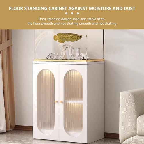Luxury Fish Tank Cabinet with 16mm Thick Panel, Reserved Wiring Holes on the Back, and Large Storage Space(White,60x45cm/23.6x17.7in) - color: White, size: 60x45cm/23.6x17.7in