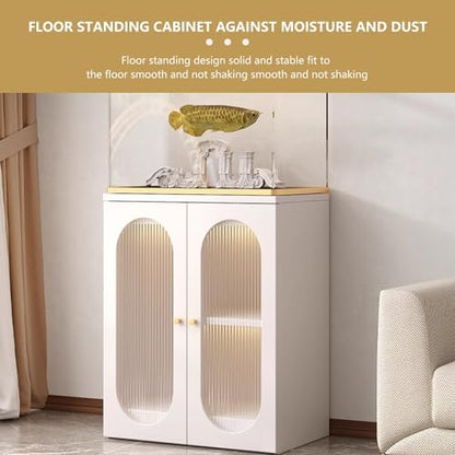 Luxury Fish Tank Cabinet with 16mm Thick Panel, Reserved Wiring Holes on the Back, and Large Storage Space(White,60x45cm/23.6x17.7in) - color: White, size: 60x45cm/23.6x17.7in
