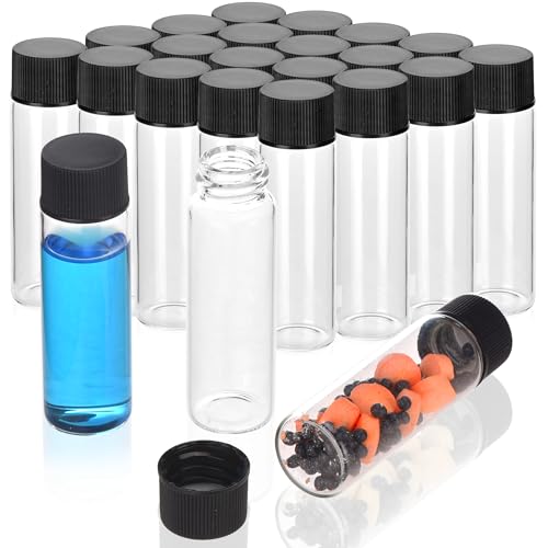 BIGLEE 100PCS 4ML Clear Small Glass Vials with Screw Caps - color: Clear, size: 4ML-100PCS
