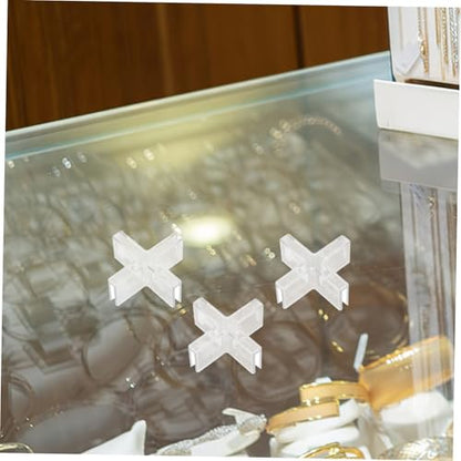 ABOOFAN 30pcs Plastic Glass Fixing Clamps for Aquariums and Display Cases Easy Installation Fish Tank Organizer Shelf Mounting Brackets for Cabinets and Showcases