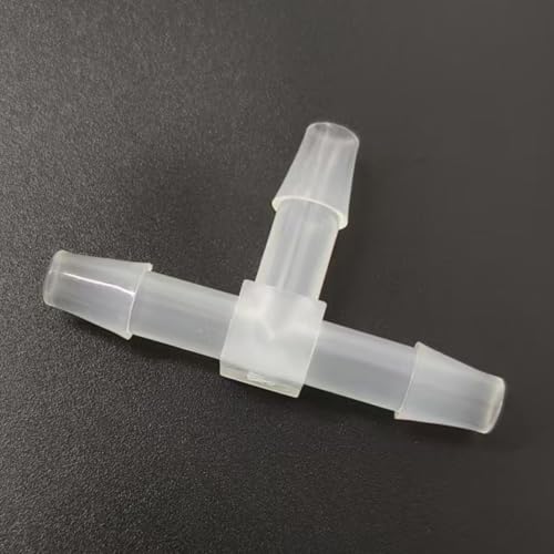 3 Way Tee Connector Equal Barbed T-Fitting 3 Way Hose Barb Adapter for Laboratory Biochemical Analytical Instruments Food Machinery Aquarium Equipment 100pc/pk (6.4mm 1/4'' Sq) - size: 6.4mm 1/4'' Sq