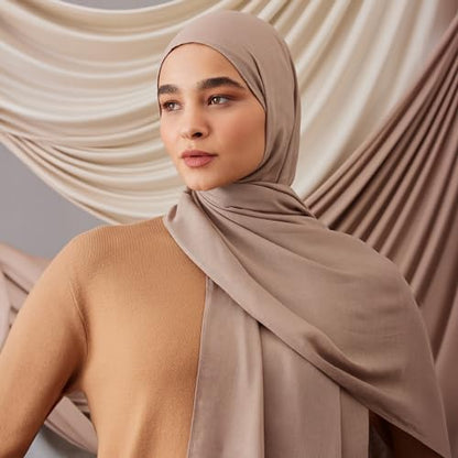 Modest Summer Woven Hijab | Premium Lightweight, Soft Touch Hijab for Women - color: Warm Sand