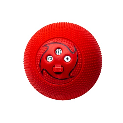 Mini Meteor Heating Vibrating Massage Ball Roller for Muscle Recovery Therapy and Pain Relief + 4 Speed Vibration, Portable - color: Ruby