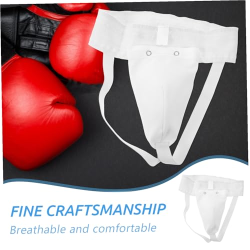 GALPADA Wear-Resistant Breathable Groin Protector Guard for Men Professional Crotch Guard for Boxing Combat Sports and Daily Exercise Comfortable Anti-Friction Design in White