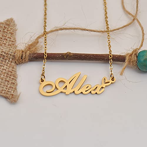 HUAN XUN 맞춤형 맞춤 제작 여성용 목걸이 골드 실버 | 18k Gold Plated Nameplate Heart Pendant,Adjustable Delicate Chain,Personalized Gifts for Mother Day Christmas Birthday - color: 브리아나 - 골드