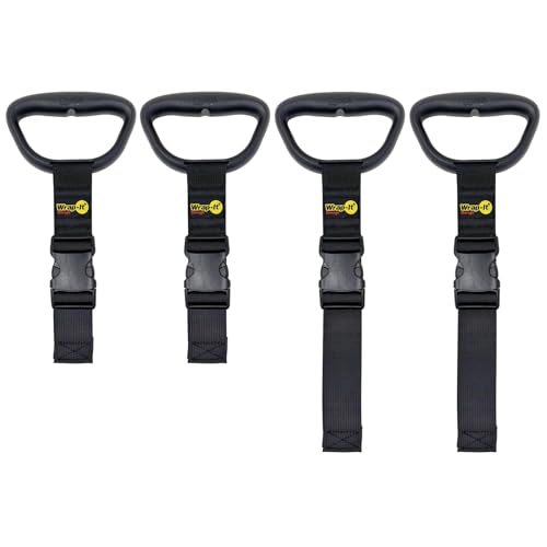 Clip 'n Carry Wrap-It Storage Straps - Assorted 4-Pack | Extension Cord Holder and Garden Hose Storage Wrap Caddy with Carrying Handle - size: Assorted 4-Pack