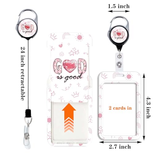 'God is Good ' Lanyard with ID Badge Holder Retractable Badge Clip Cute Lanyards for ID Badges Keychain for Key Card Women Girls School Teacher Nurse Work - color: God is Good '
