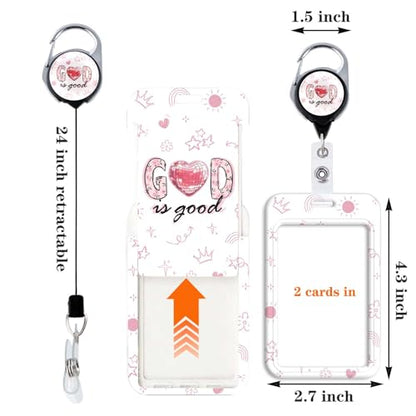 'God is Good ' Lanyard with ID Badge Holder Retractable Badge Clip Cute Lanyards for ID Badges Keychain for Key Card Women Girls School Teacher Nurse Work - color: God is Good '