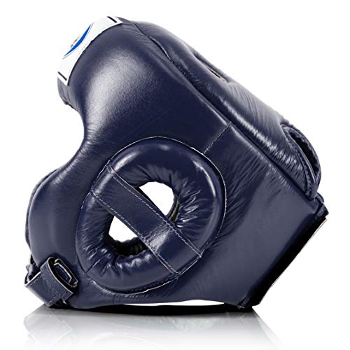 Fairtex Full Head Guard | Premium Handcrafted Headgear with 3-Layer Padding| Lightweight | Sleek Design for Optimal Movement | Extra Protection | Secure Fit with Adjustable Straps - color: Blue, size: X-Large