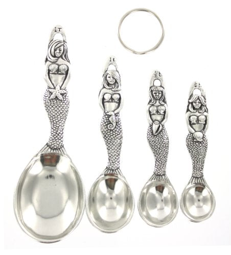 Pewter Mermaid Measuring Spoons Set of 4