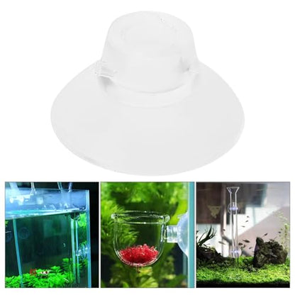 Garneck 50pcs Cup Feeder Holder for Fish Tank Aquarium Accessories Easy Installation for Secure Feeding Aquatic Environments - size: 2.60X2.60X1.50CM