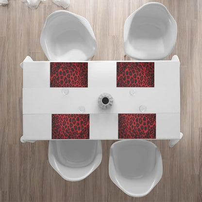 Placemats Set of 4 Heat Resistant Red Leopard Pattern Place mat for Dining Table Non-Slip Table Mats Desktop Protection Pad Washable Place Mats for Kitchen Dining Outdoor - color: Red Leopard Pattern