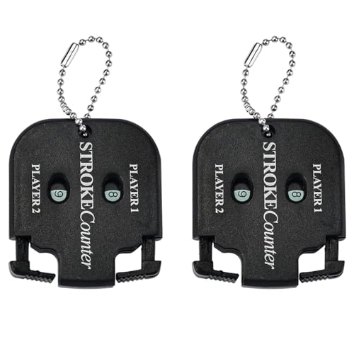 Bringsine Mini Score Counter Golf Stroke Shot Putt Tally Keeper Number with Key Chain (Pack of 2)-Black - color: Black+Black