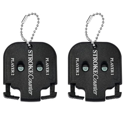 Bringsine Mini Score Counter Golf Stroke Shot Putt Tally Keeper Number with Key Chain (Pack of 2)-Black - color: Black+Black