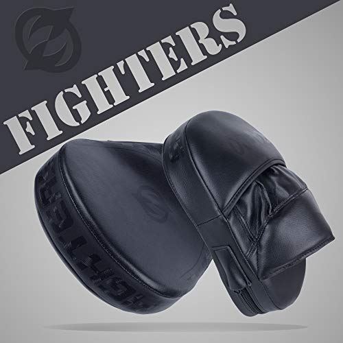 Boxing Mitts for Muay Thai MMA Sparring Training Punching Focus Punch Target Mitts and Pads - color: Black