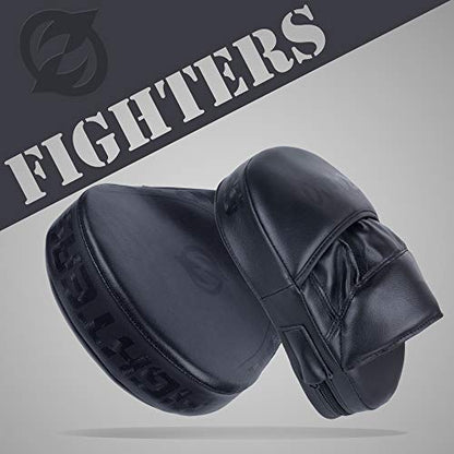 Boxing Mitts for Muay Thai MMA Sparring Training Punching Focus Punch Target Mitts and Pads - color: Black
