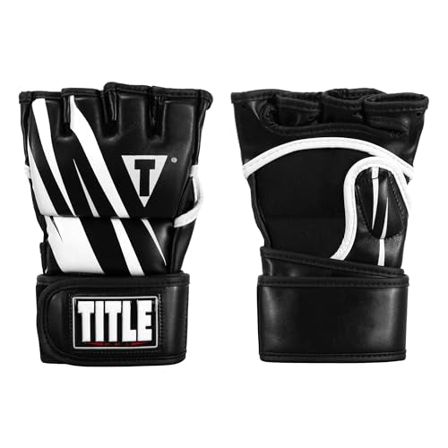 Title MMA Contender Training Gloves - color: Black/White, size: Standard