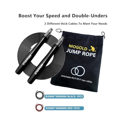 Speed Ropes Jump Rope For Men/Women-Tangle-Free-Self-Locking Screw-Free Design - color: Black